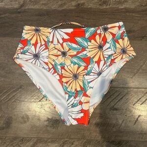 Floral High-Waisted Bikini Bottom